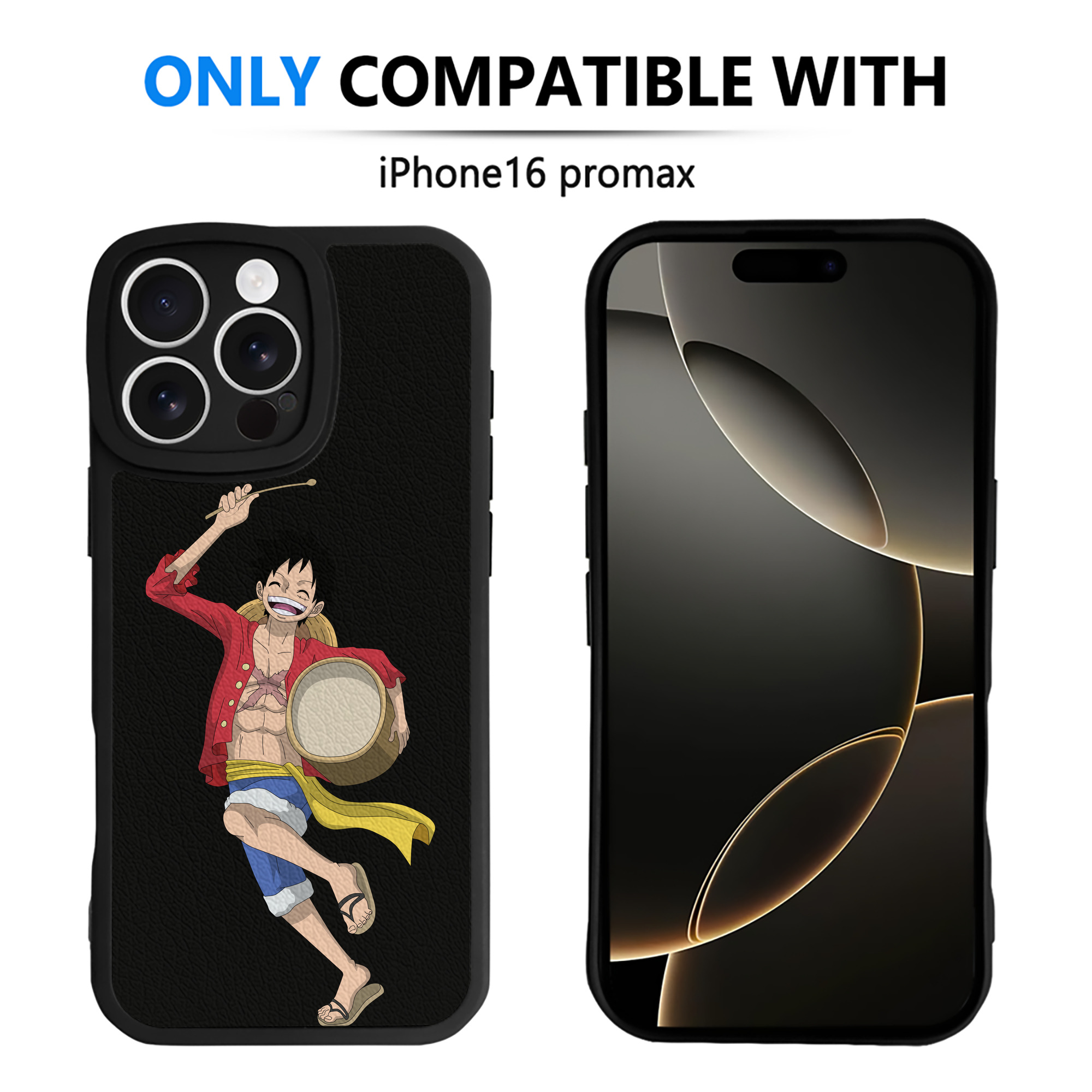 （画像用） ワンピース モンキー・D・ルフィ ONE PIECE Monkey D. Luffy 【iPhone 16シリーズ対応】シリコンスマホケース（レザー調） 材質：シリコン